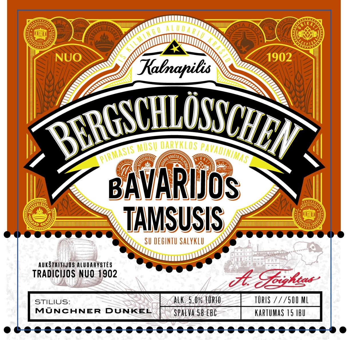 Prekės ženklas: Kalnapilis BERGSCHLOESSCHEN  BAVARIJOS TAMSUSIS